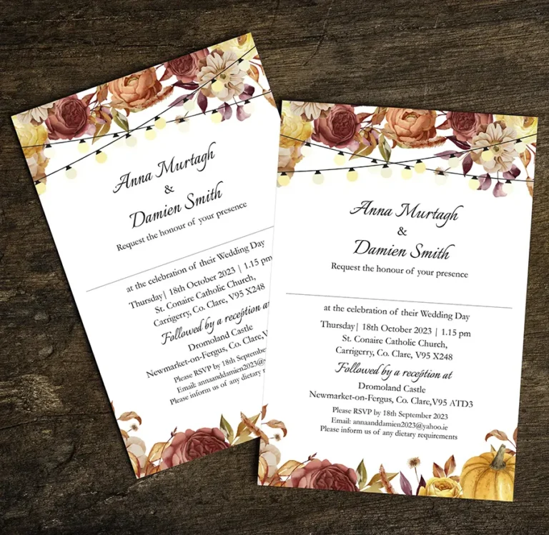 Autumn Floral Wedding Invitation