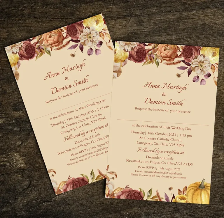 Autumn Floral Wedding Invitation
