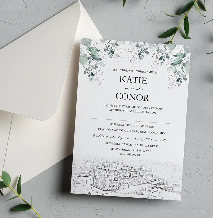 Ballyseede Design with Green Leaves