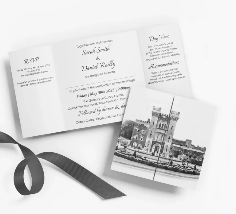 Black Tie Gatefold Wedding Invitation