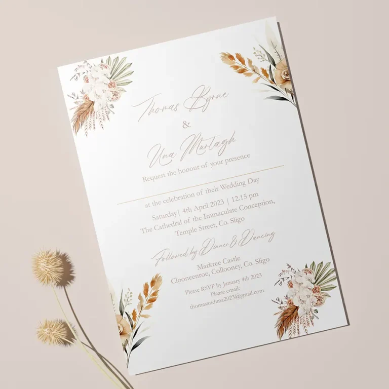 Boho Autumnal Wedding Invite