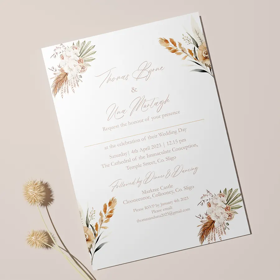 Boho Autumnal Wedding Invite