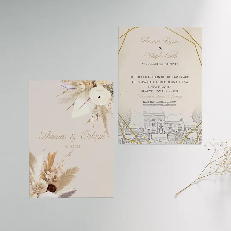 Boho Autumnal Wedding Invite