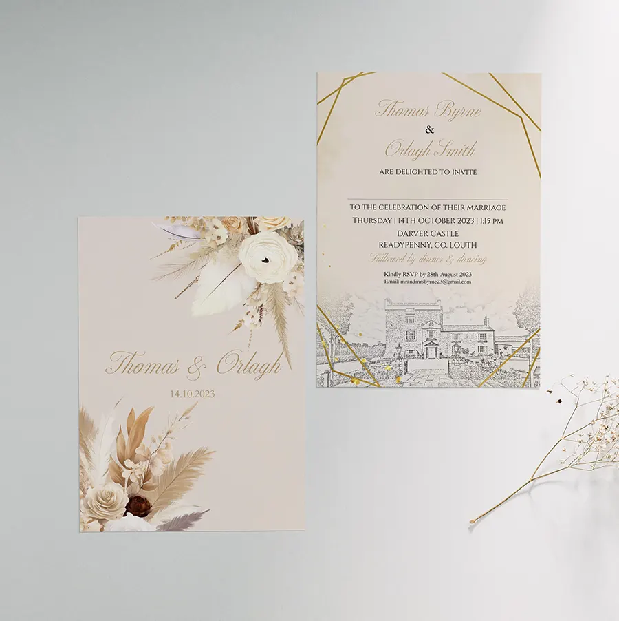 Boho Autumnal Wedding Invite