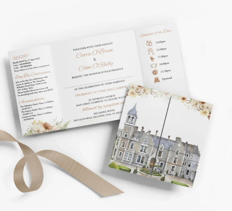 Burnt Orange Gatefold with Venue on Front