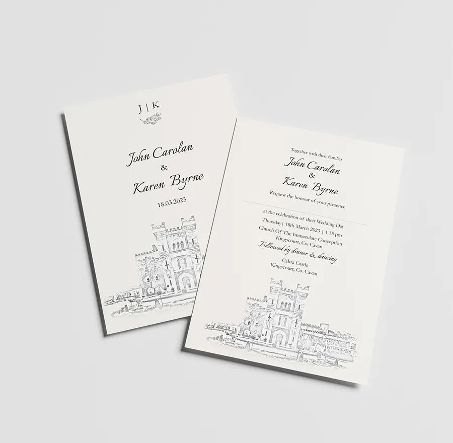 Cabra Castle Wedding Invitation