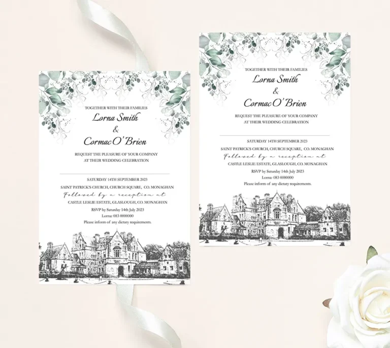 Castle Leslie Wedding Invitation