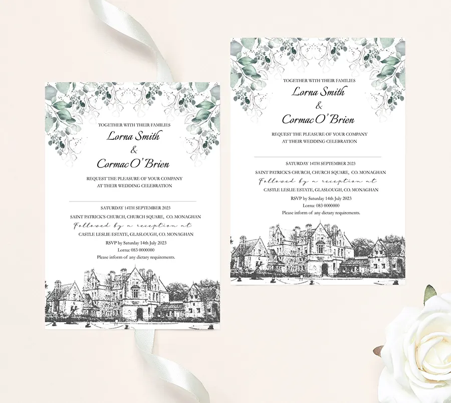 Castle Leslie Wedding Invitation