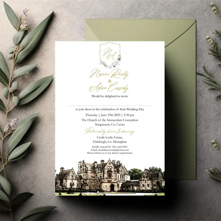 Castle Leslie Wedding Invitation