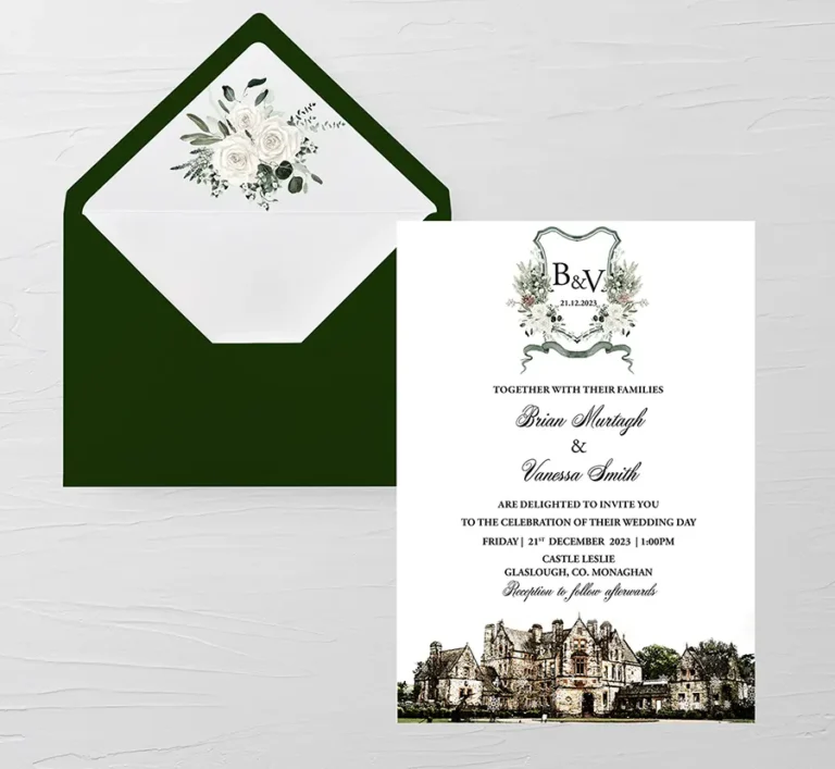 Castle Leslie Wedding Invitation