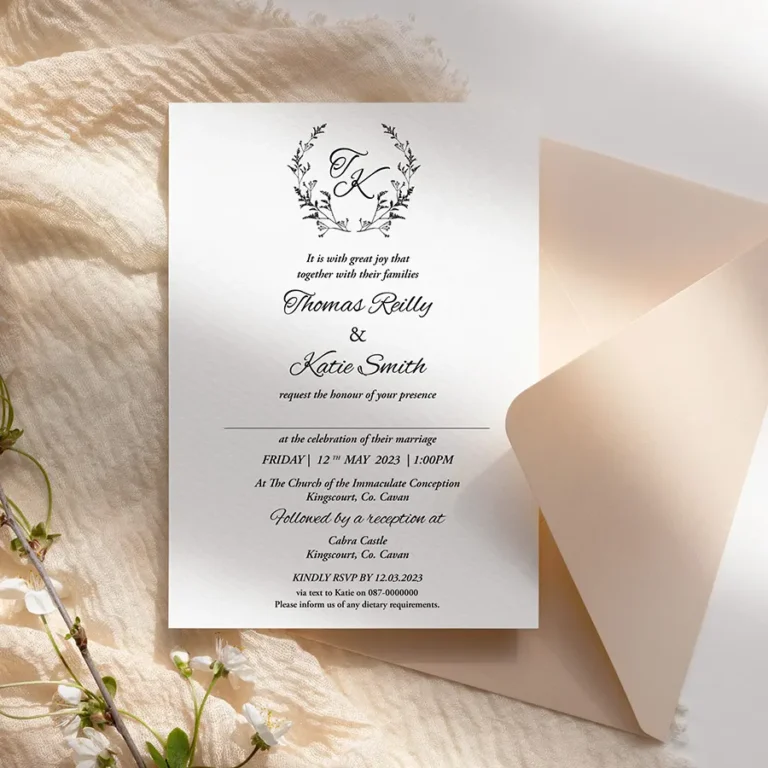 Classic Wedding Invitation with Crest