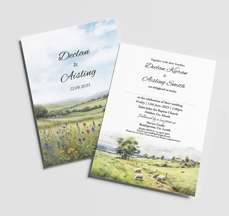 Countryside Wildflowers Wedding Invitation