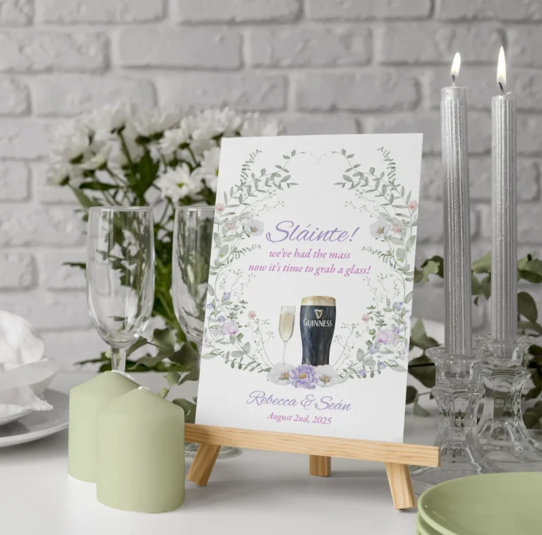 Drinks Reception Sign Lilac and Sage