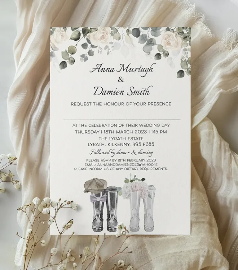 Farm Themed Postcard Wedding Invitation