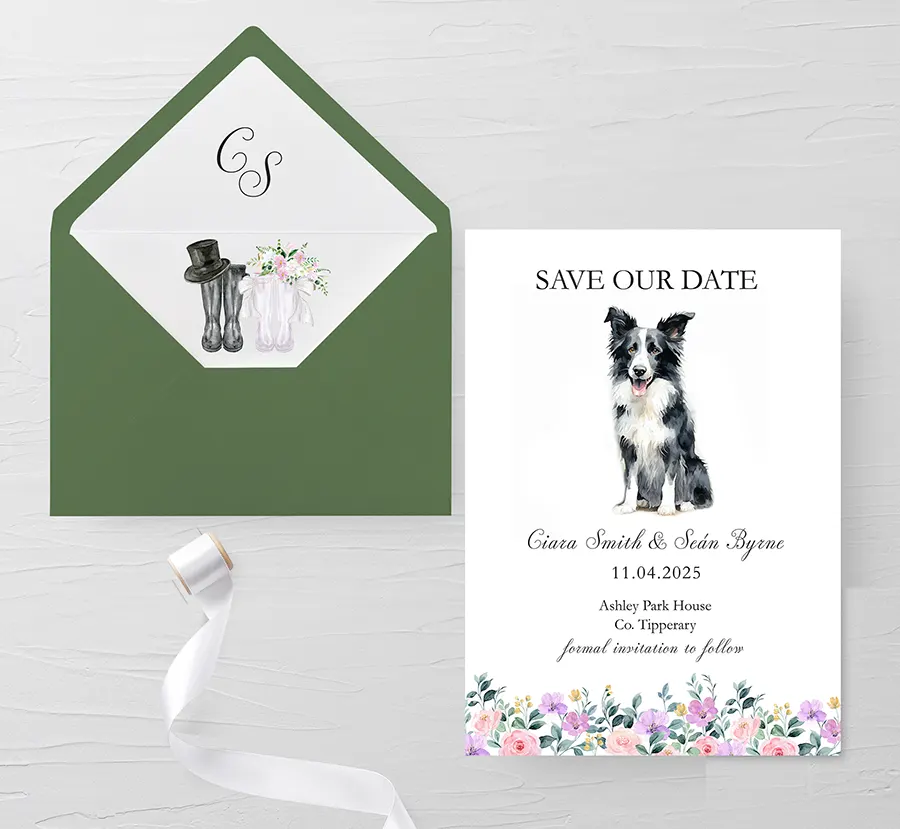 Farming Save the Date wedding invitation