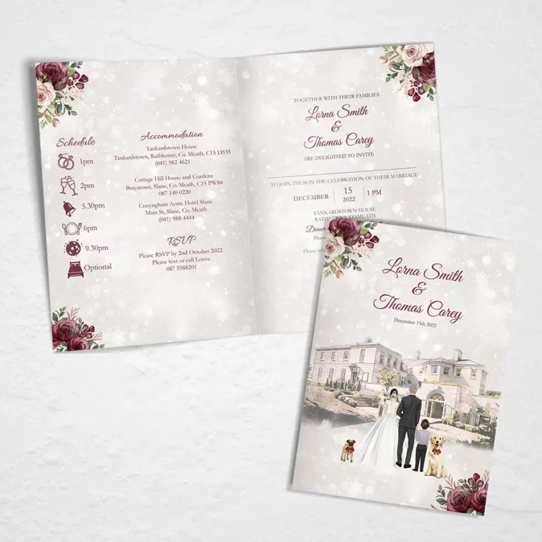Fold Family Winter Design Wedding Invitation