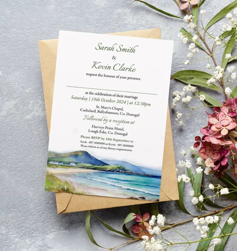 Irish Beach Wedding Invitation