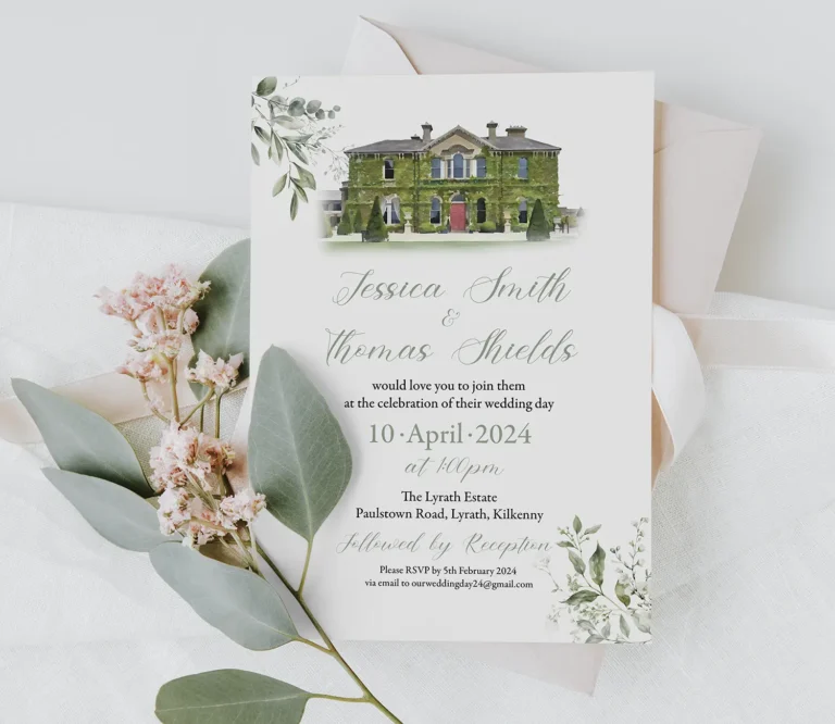 Lyrath Green Design Wedding Invitation