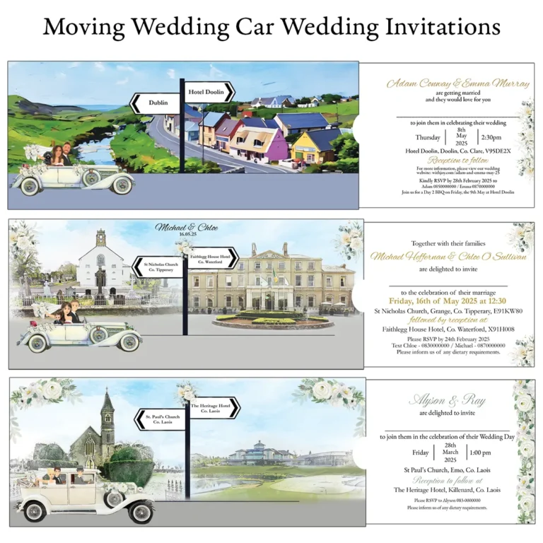 Pull out moving wedding invitations