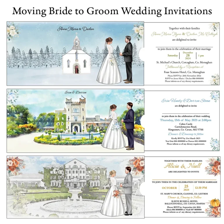 Pull out moving wedding invitations
