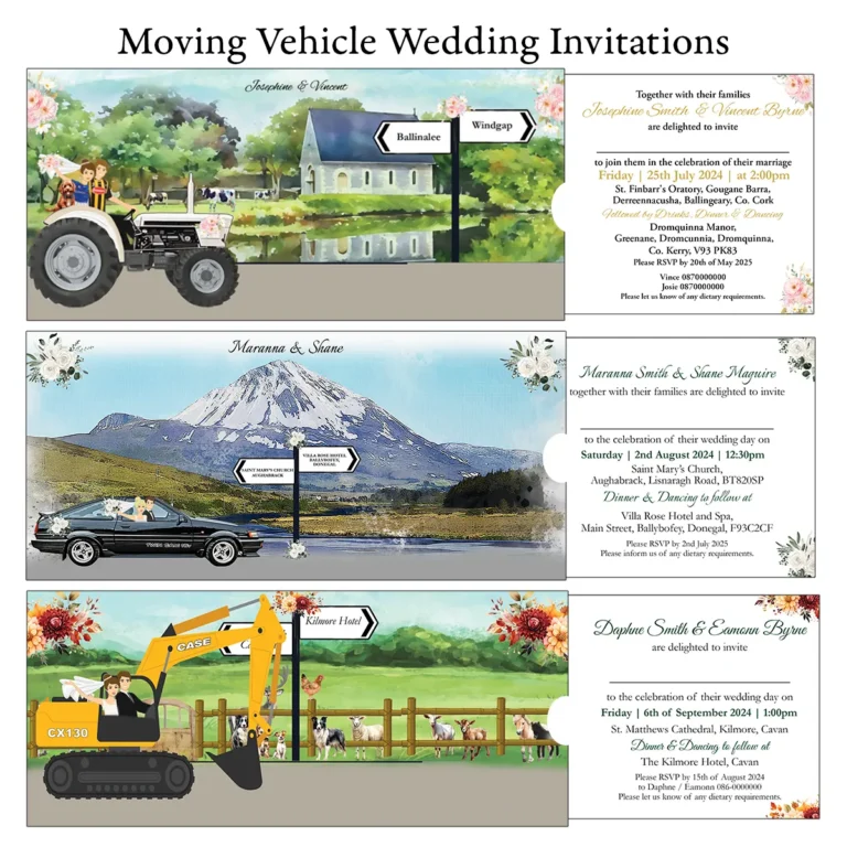 Moving Wedding Invitations Various Vehicles