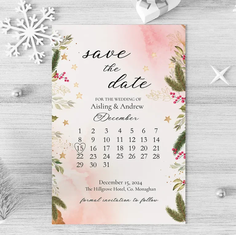 Save The Date Wedding Invitations Christmas