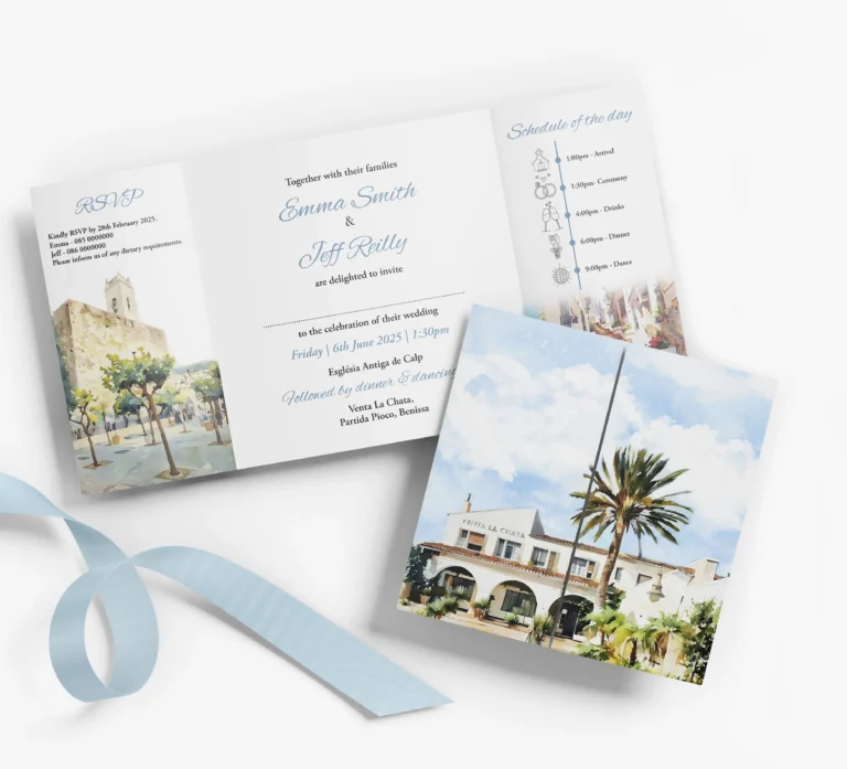 Spanish Gatefold Wedding Invitation