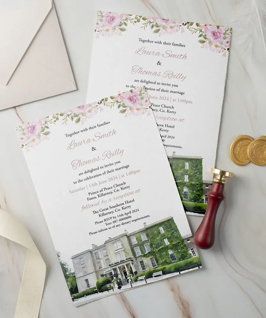 The Great Southern Hotel Killarney Wedding Invitation