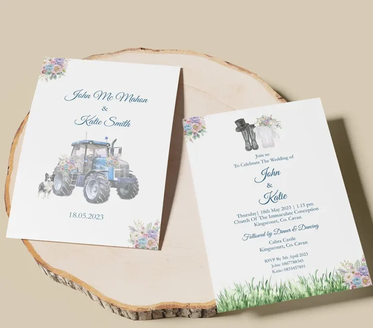 Tractor Wedding Invite