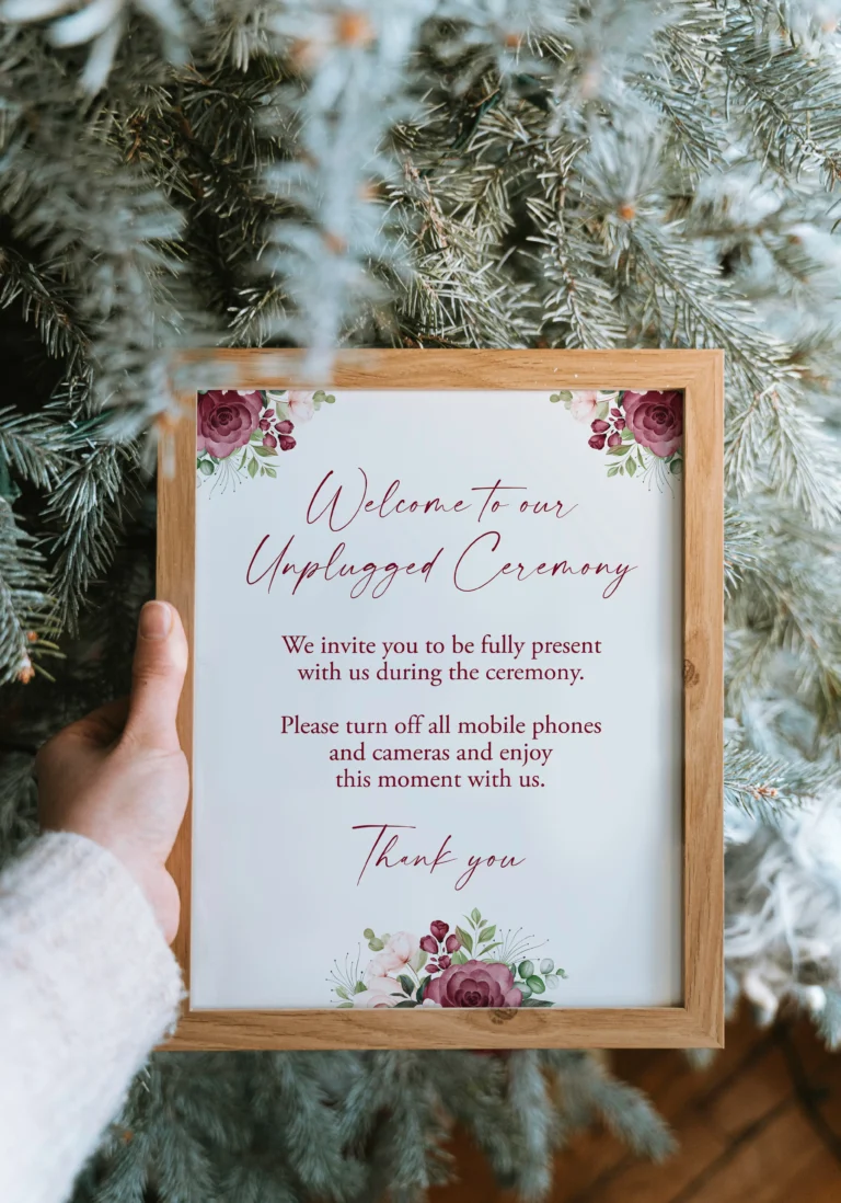Unplugged Wedding Ceremony Sign