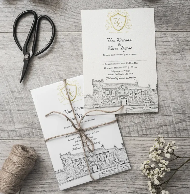 Venue Illustration with Gold Crest