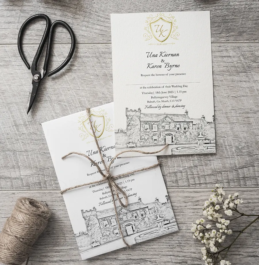Venue Illustration with Gold Crest