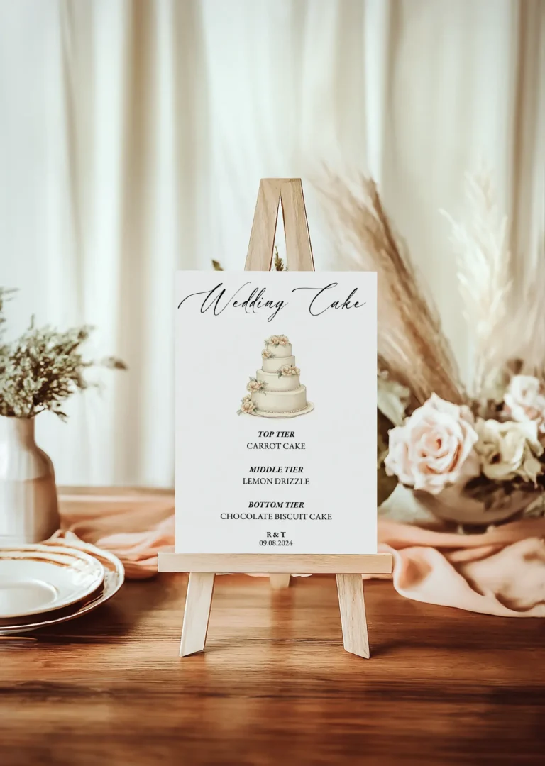Wedding Cake Flavours Sign