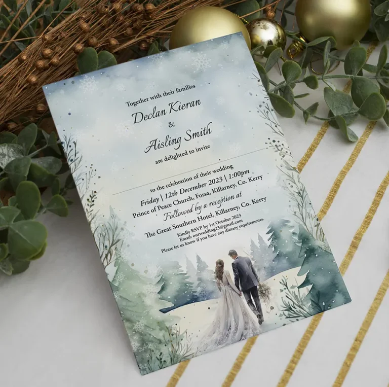 Wedding Couple Winter Wedding Invitation