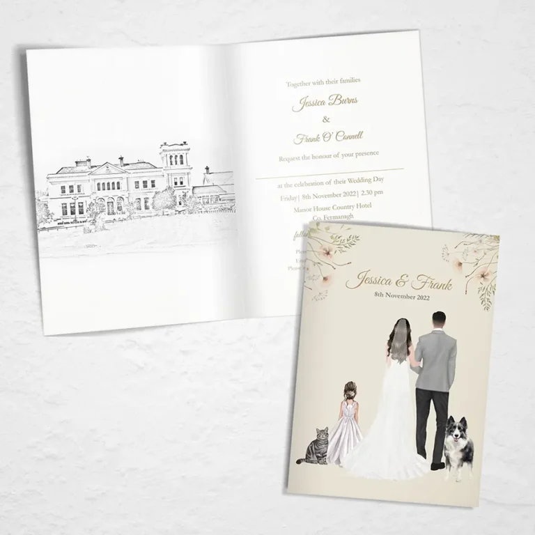 Wedding Couple and Pets Wedding Invitation
