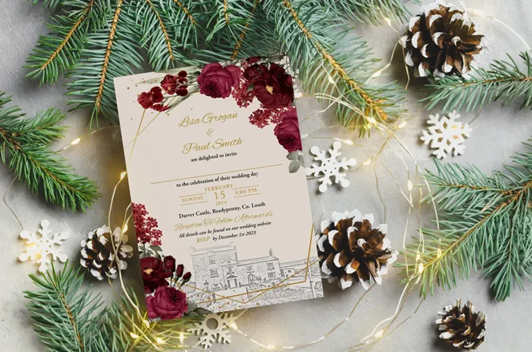 Wedding Invite Burgundy
