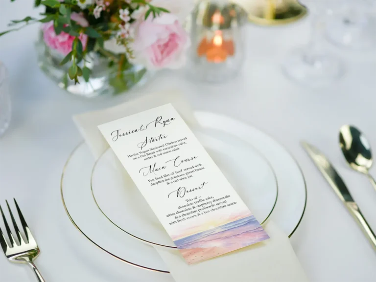 Wedding Menu Pink