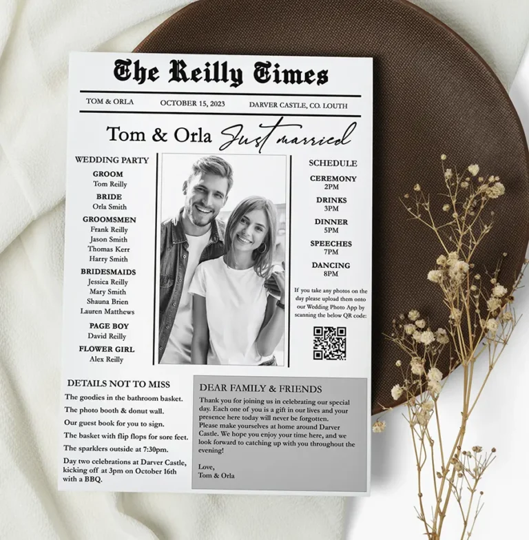 Bespoke Wedding Newspaper