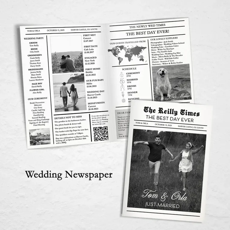 Bespoke Wedding Newspaper