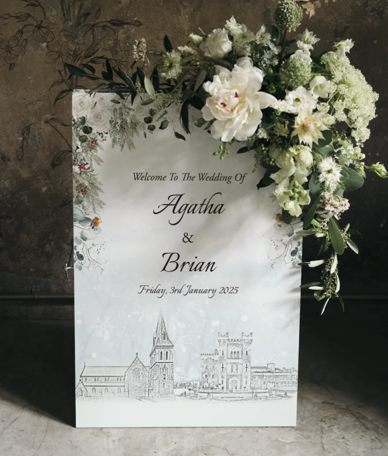 Bespoke Wedding Welcome Signs Winter