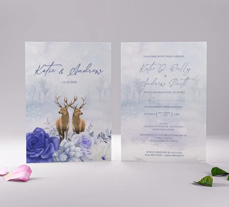 Winter Deer Wedding Invitations