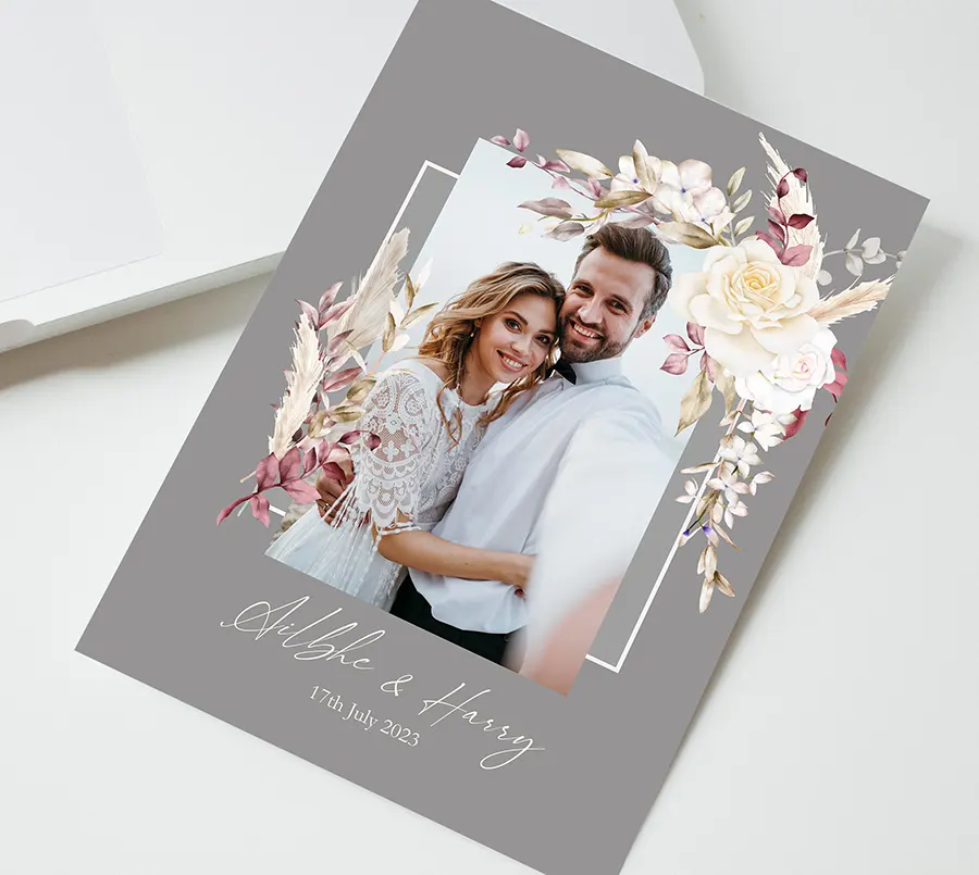 Boho Personalised Wedding Thank You Cards