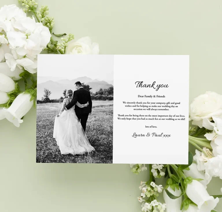 Personalised Wedding Thank You Cards