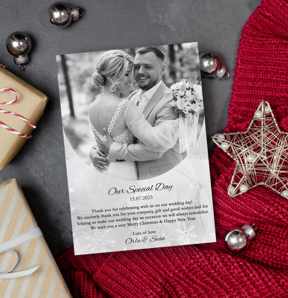 winter themed Wedding Thank You Cards