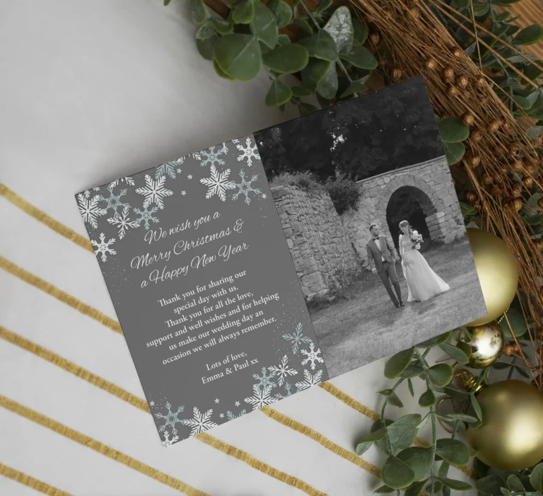 winter themed Wedding Thank You Cards